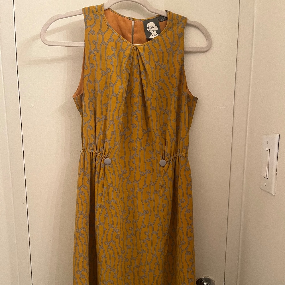 Yellow and gray Anthropologie dress